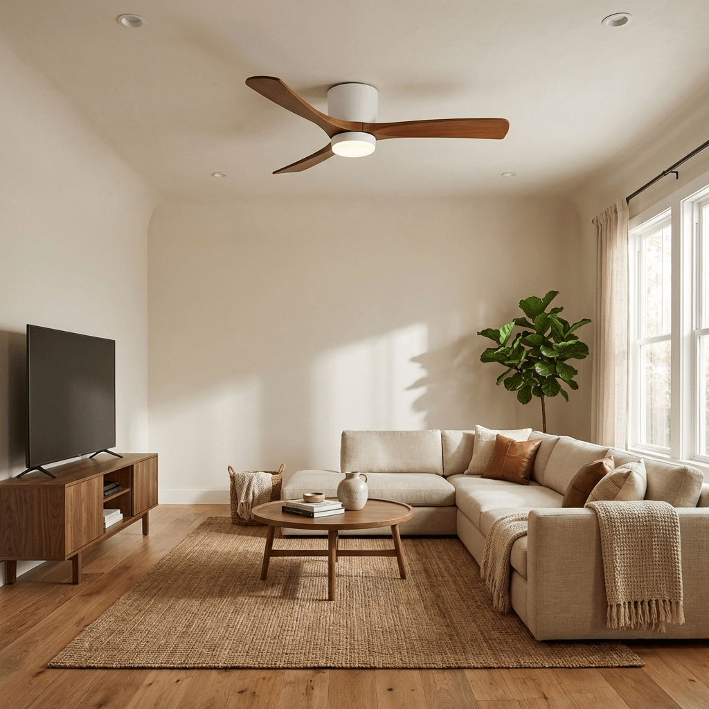 Plafondventilator Scandinavisch met LED Verlichting en Stille DC Motor