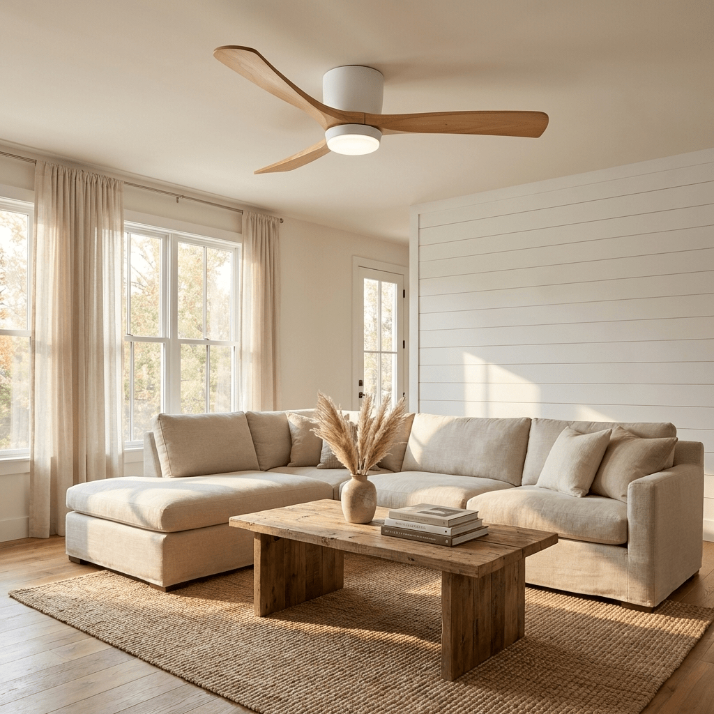 Plafondventilator Scandinavisch met LED Verlichting en Stille DC Motor