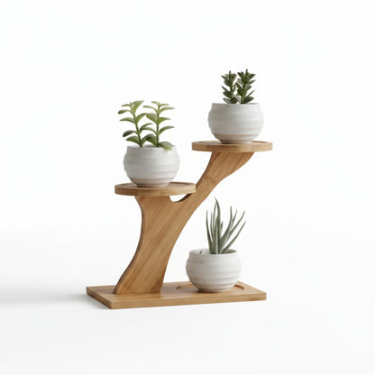 Plantenstandaard Bamboe met 3 Niveaus en Boomvorm Design
