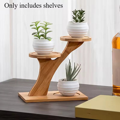 Plantenstandaard Bamboe met 3 Niveaus en Boomvorm Design