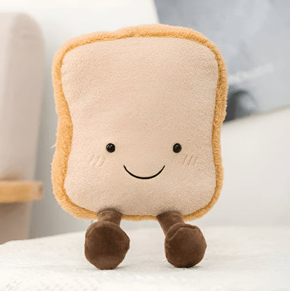 Pluche Knuffel Brood Speelgoed met Smiley Gezicht voor Kinderen en Volwassenen