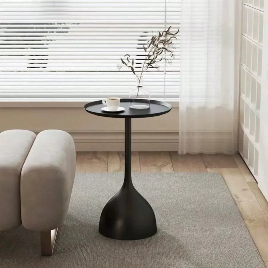 Ronde Bijzettafel Metaal Scandinavisch met Tulpvoet
