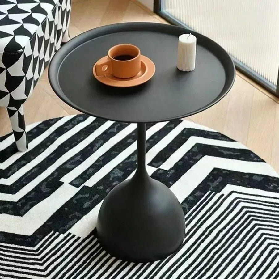 Ronde Bijzettafel Metaal Scandinavisch met Tulpvoet