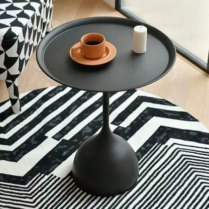 Ronde Bijzettafel Metaal Scandinavisch met Tulpvoet