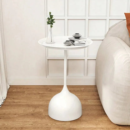 Ronde Bijzettafel Metaal Scandinavisch met Tulpvoet