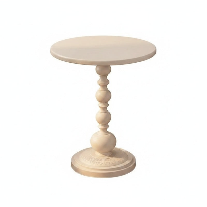 Ronde Bijzettafel Vintage met Gedraaide Voet en Rond Blad