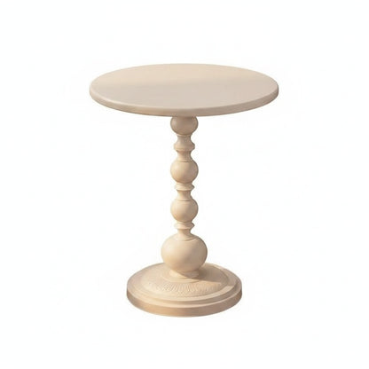 Ronde Bijzettafel Vintage met Gedraaide Voet en Rond Blad