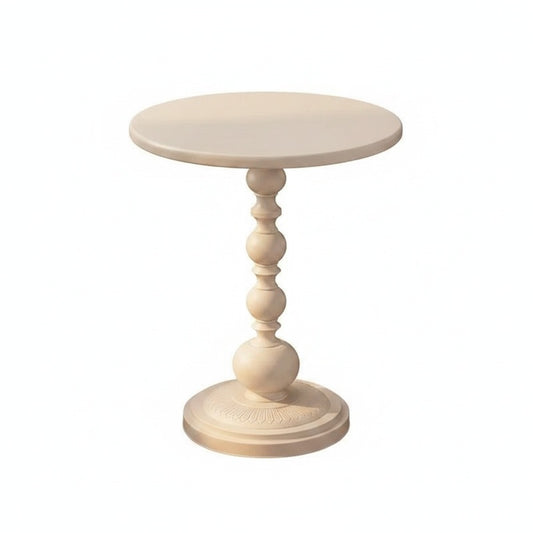 Ronde Bijzettafel Vintage met Gedraaide Voet en Rond Blad