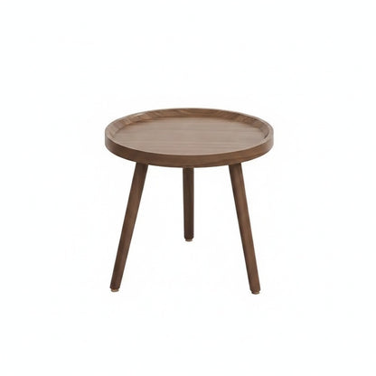 Ronde Houten Bijzettafel Scandinavisch met Dienblad Top en Drie Poten