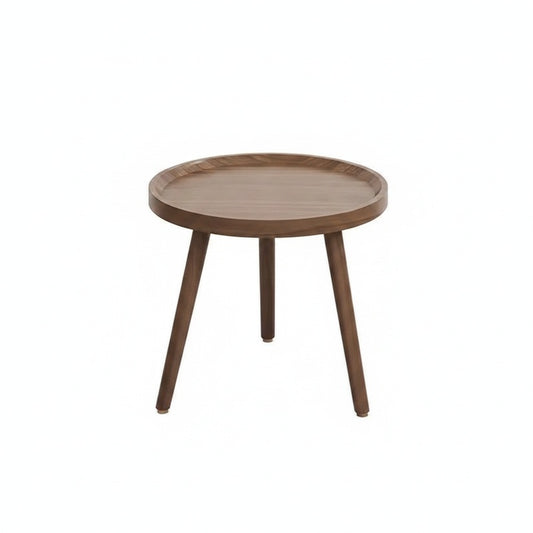 Ronde Houten Bijzettafel Scandinavisch met Dienblad Top en Drie Poten