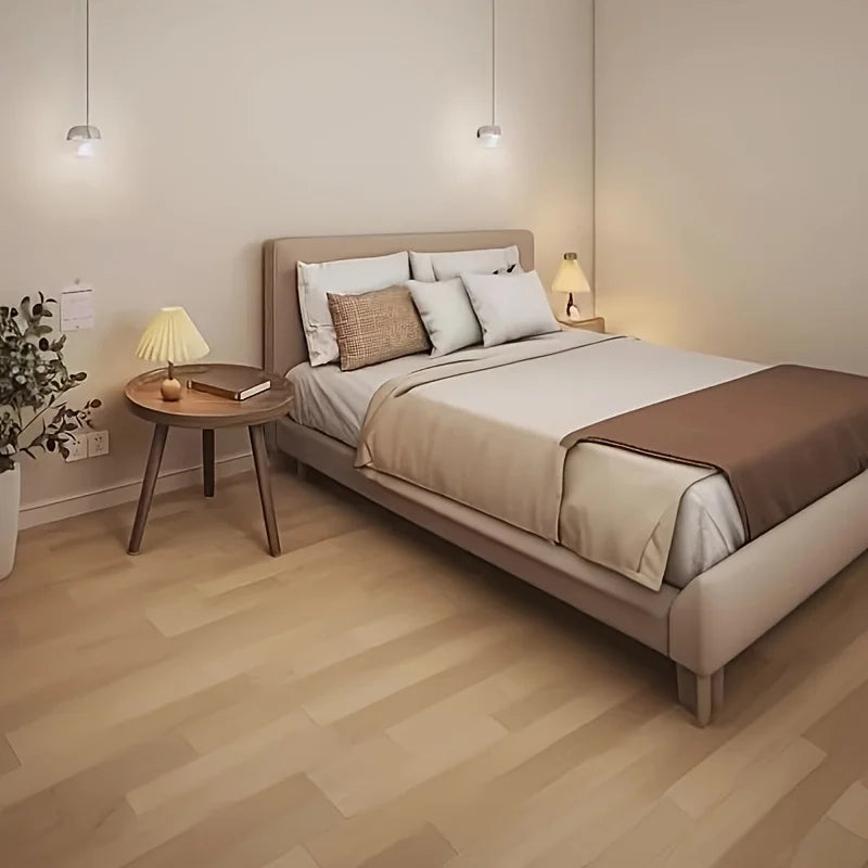 Ronde Houten Bijzettafel Scandinavisch met Dienblad Top en Drie Poten
