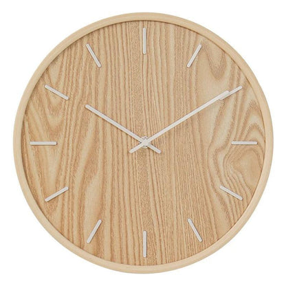 Ronde Wandklok Scandinavisch Minimalistisch met Houten Wijzerplaat en Stil Uurwerk