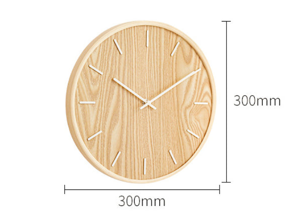 Ronde Wandklok Scandinavisch Minimalistisch met Houten Wijzerplaat en Stil Uurwerk