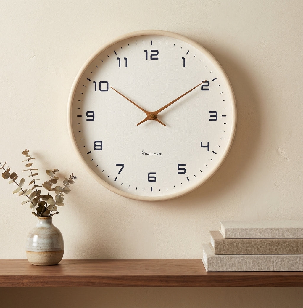 Ronde Wandklok Scandinavisch Minimalistisch met Stille Quartz Motor