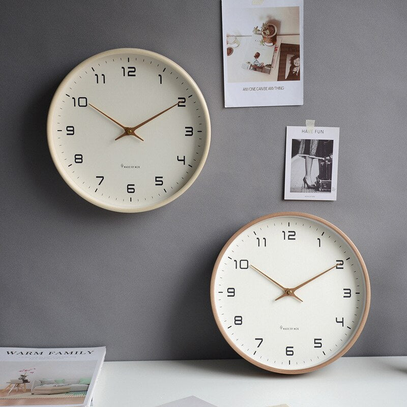 Ronde Wandklok Scandinavisch Minimalistisch met Stille Quartz Motor