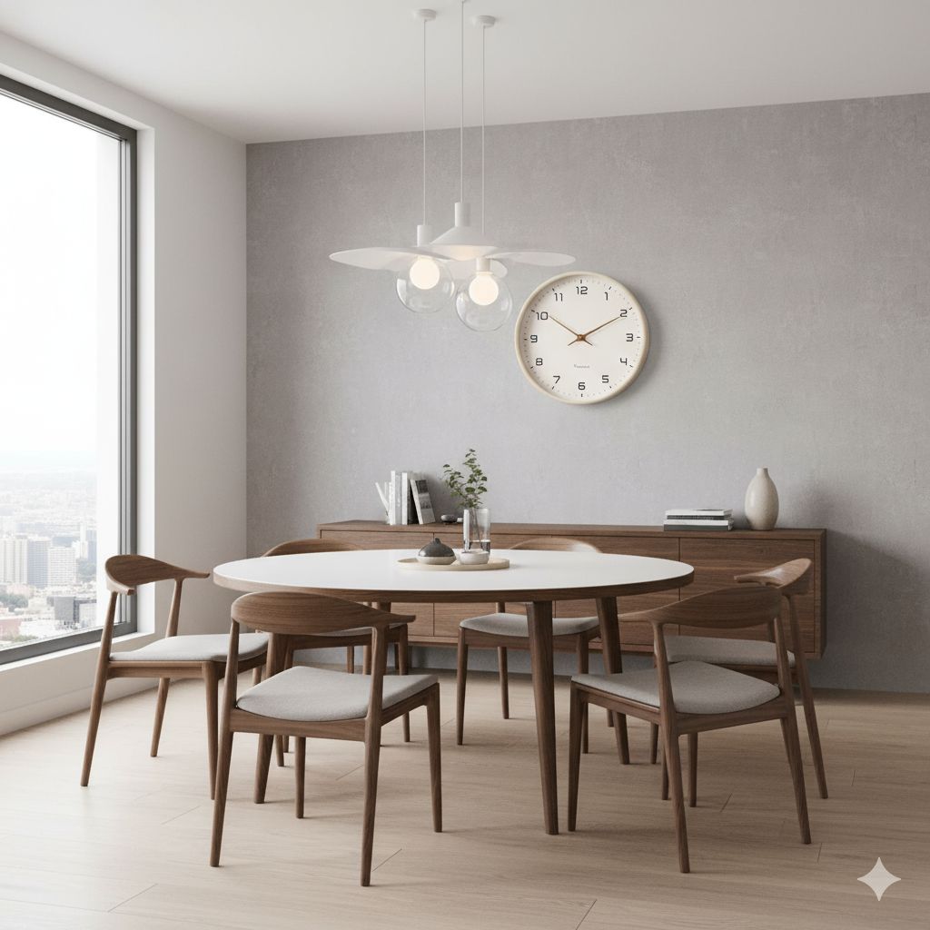 Ronde Wandklok Scandinavisch Minimalistisch met Stille Quartz Motor