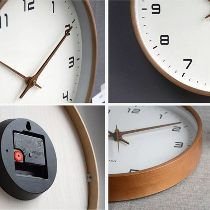 Ronde Wandklok Scandinavisch Minimalistisch met Stille Quartz Motor
