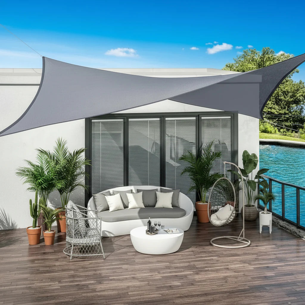 Schaduwdoek Vierkant voor Tuin en Terras met Bevestigingsmateriaal