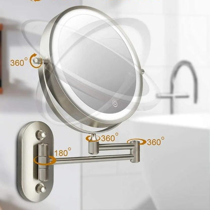 Scheerspiegel Badkamer met LED Verlichting en Uitschuifbare Arm aan de Muur ##POS:6##
