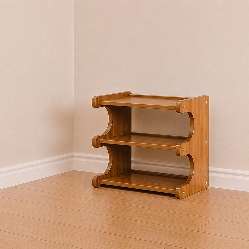 Schoenenrek Scandinavisch met Open Planken voor Hal en Woonkamer