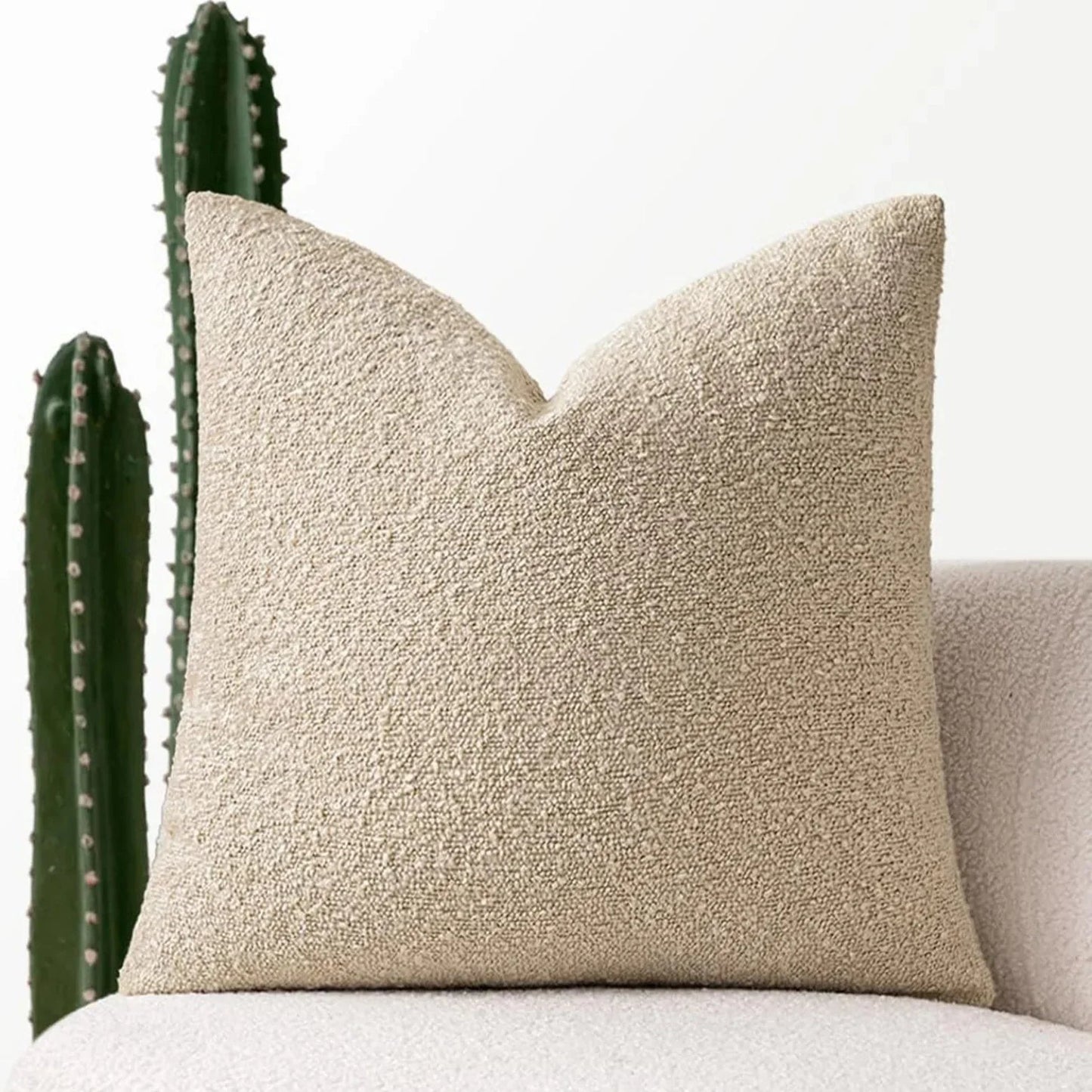 Sierkussenhoes Boucle met Gevlochten Textuur voor Bank en Fauteuil