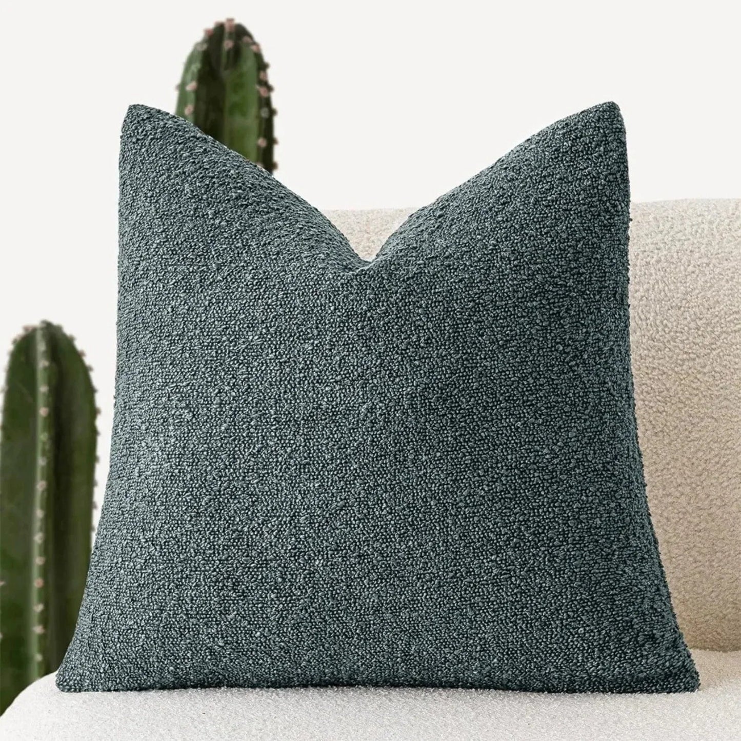 Sierkussenhoes Boucle met Gevlochten Textuur voor Bank en Fauteuil