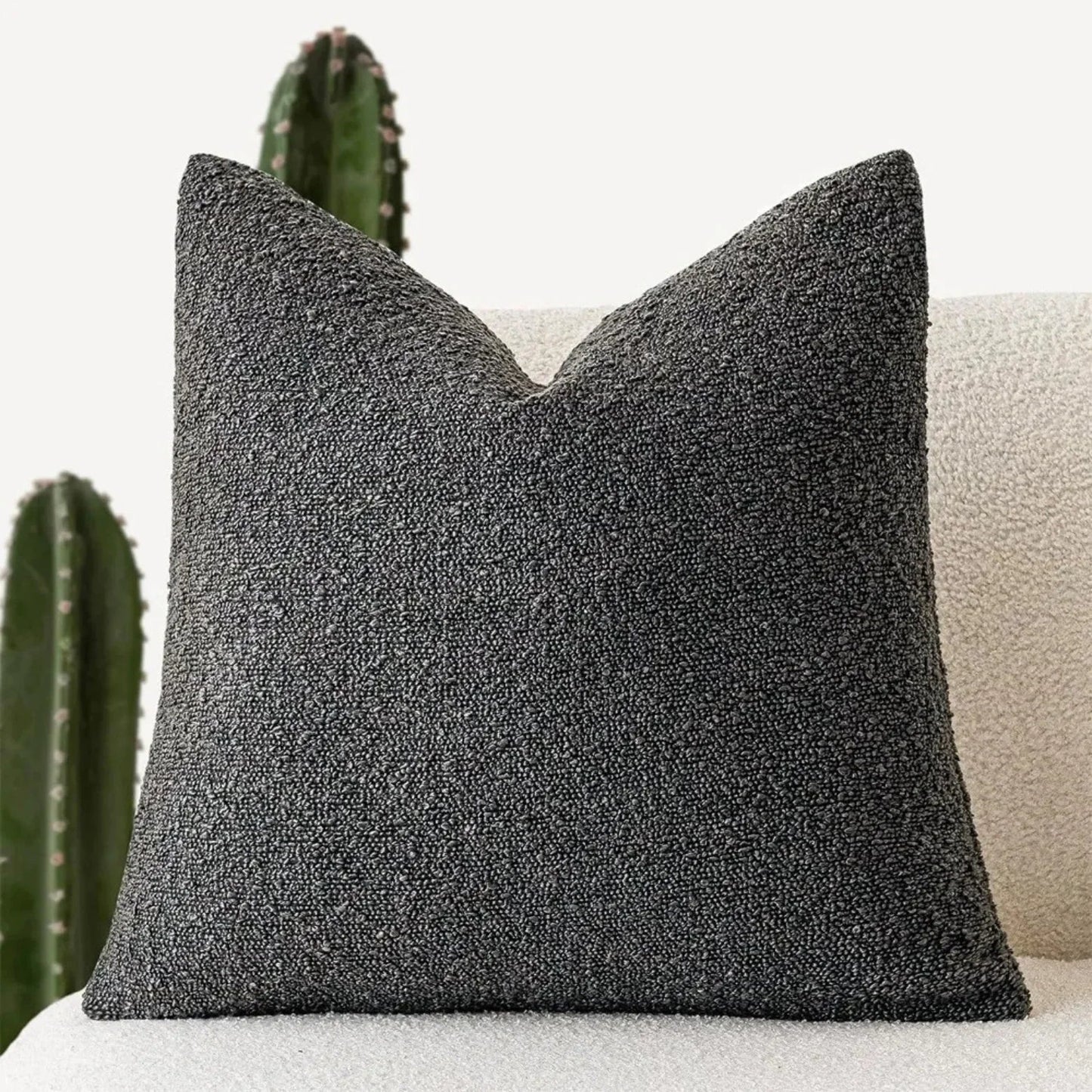 Sierkussenhoes Boucle met Gevlochten Textuur voor Bank en Fauteuil