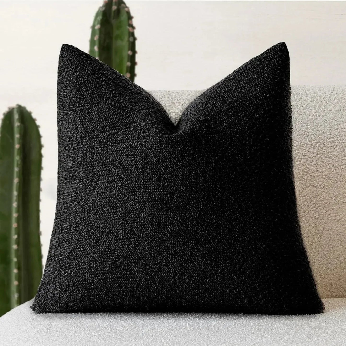 Sierkussenhoes Boucle met Gevlochten Textuur voor Bank en Fauteuil