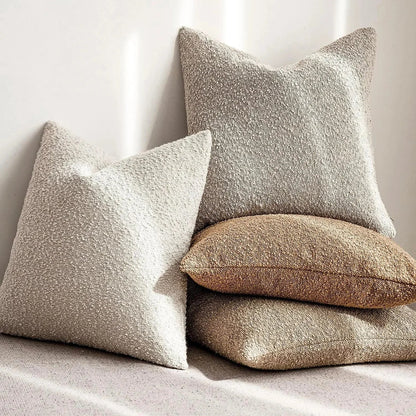 Sierkussenhoes Boucle met Gevlochten Textuur voor Bank en Fauteuil