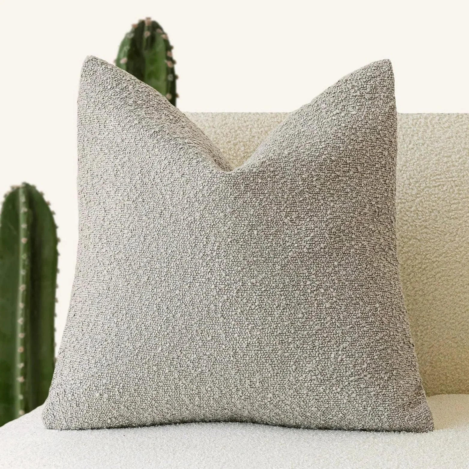 Sierkussenhoes Boucle met Gevlochten Textuur voor Bank en Fauteuil
