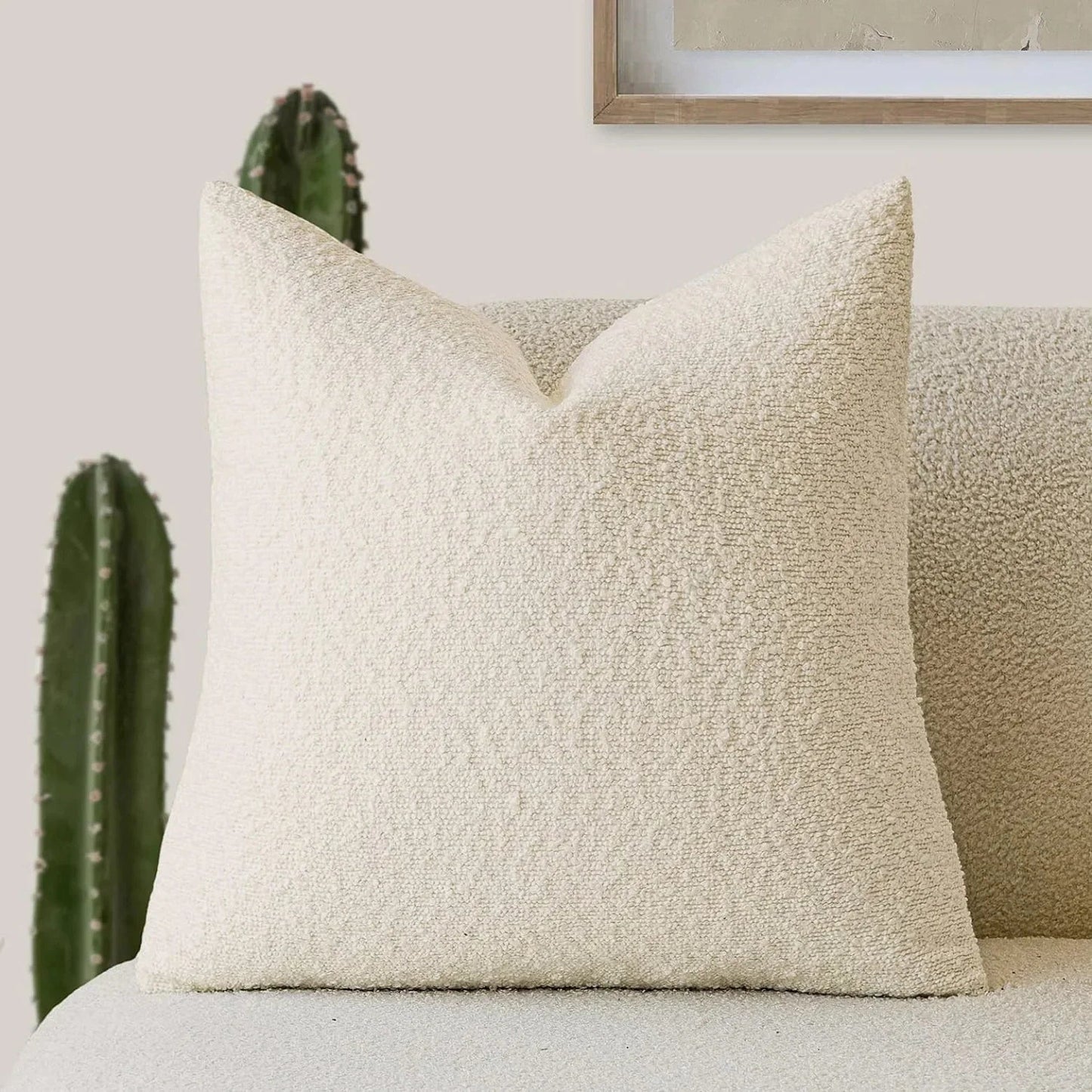 Sierkussenhoes Boucle met Gevlochten Textuur voor Bank en Fauteuil