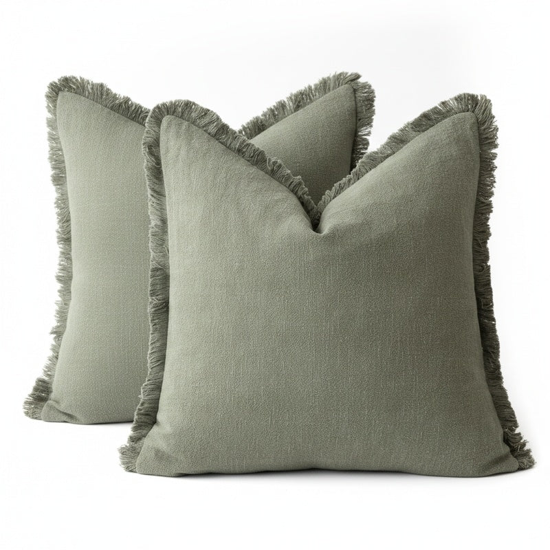 Sierkussenhoes met Franjes en Rits voor Bank of Bed