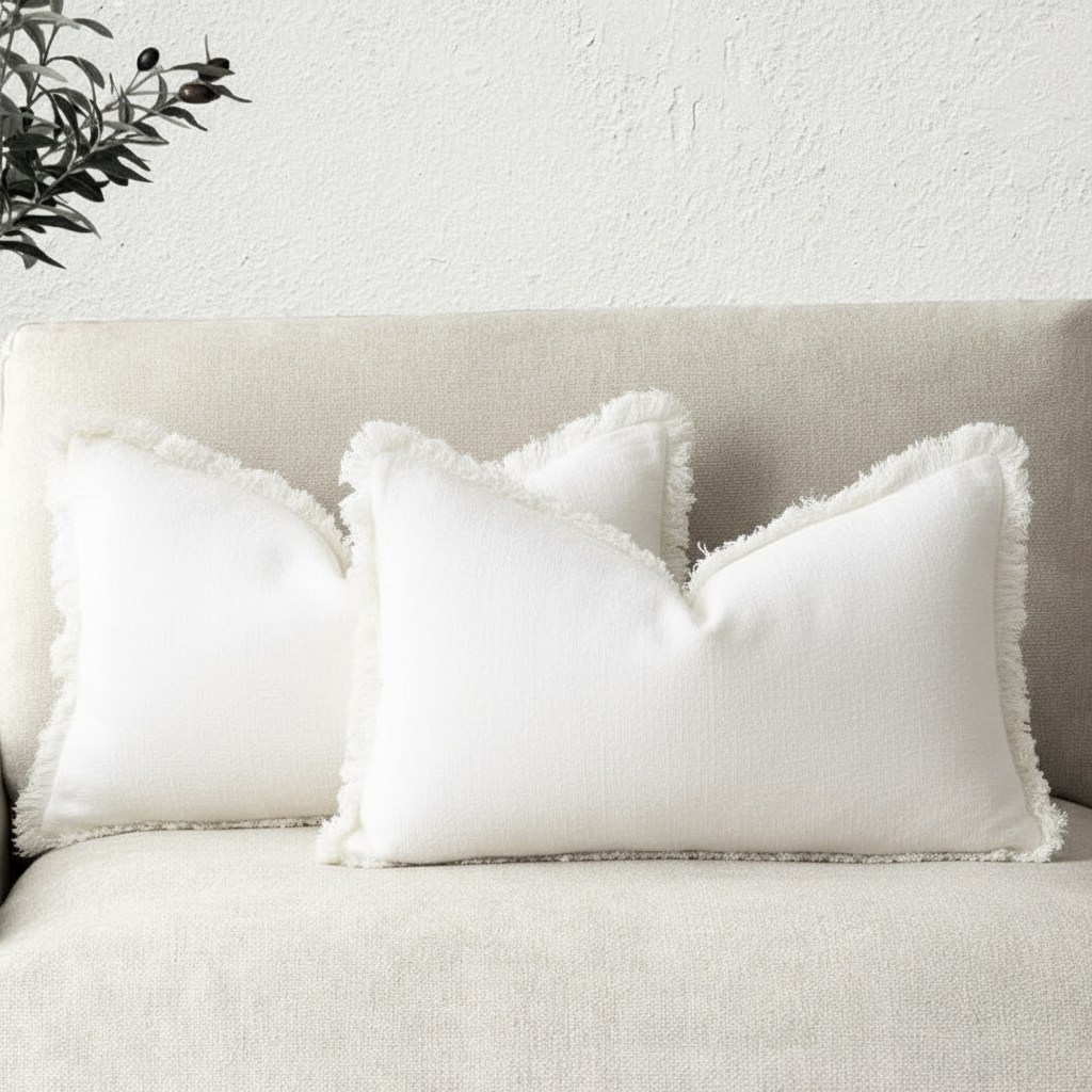 Sierkussenhoes met Franjes en Rits voor Bank of Bed