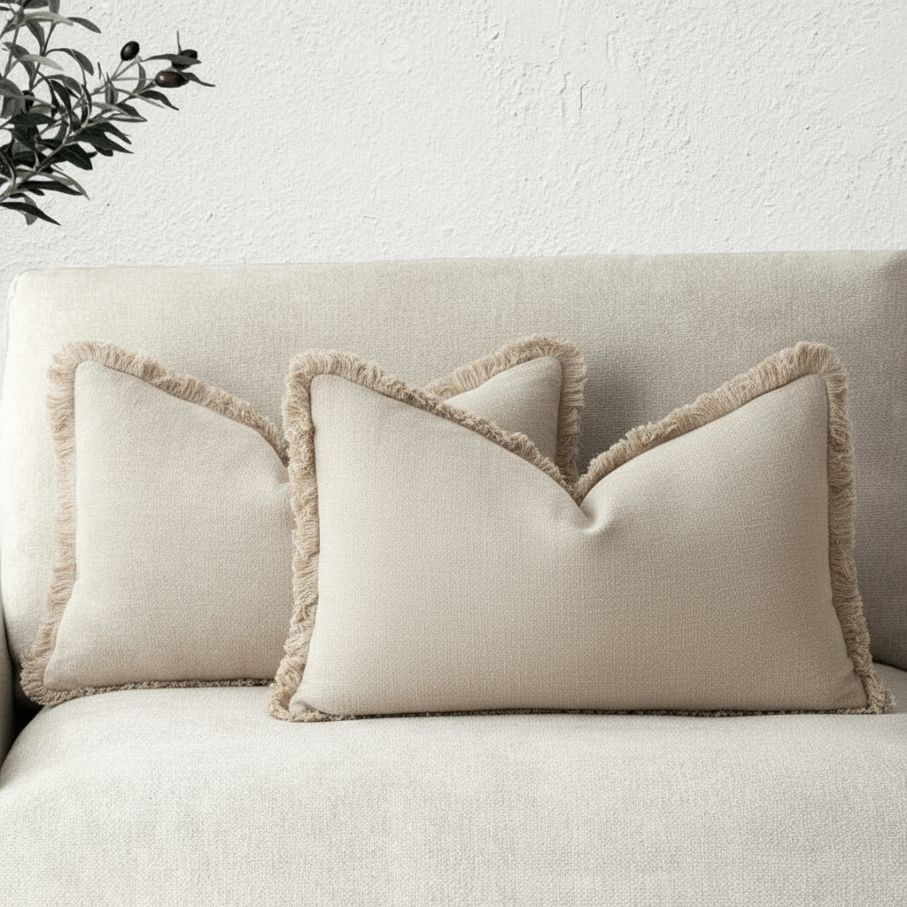 Sierkussenhoes met Franjes en Rits voor Bank of Bed
