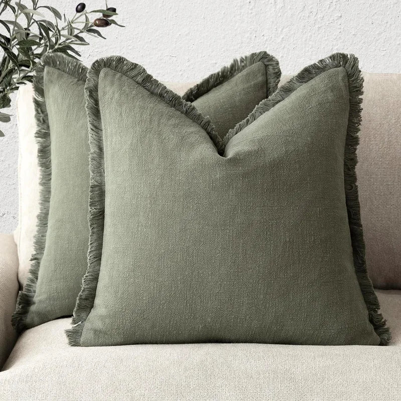 Sierkussenhoes met Franjes en Rits voor Bank of Bed