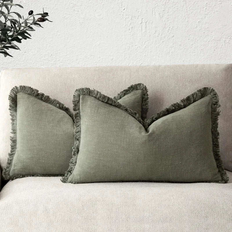 Sierkussenhoes met Franjes en Rits voor Bank of Bed
