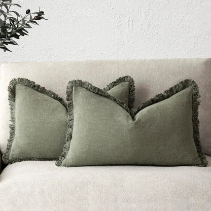 Sierkussenhoes met Franjes en Rits voor Bank of Bed