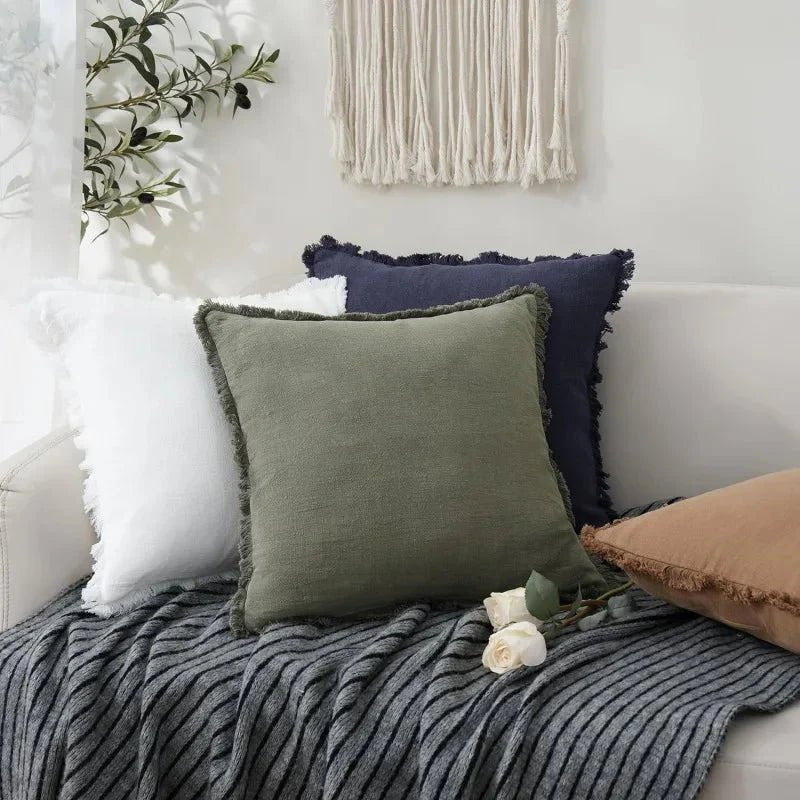 Sierkussenhoes met Franjes en Rits voor Bank of Bed