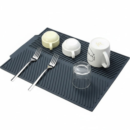 Siliconen Afdruipmat Opvouwbaar met Antislip Ribbelprofiel