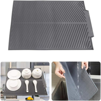 Siliconen Afdruipmat Opvouwbaar met Antislip Ribbelprofiel