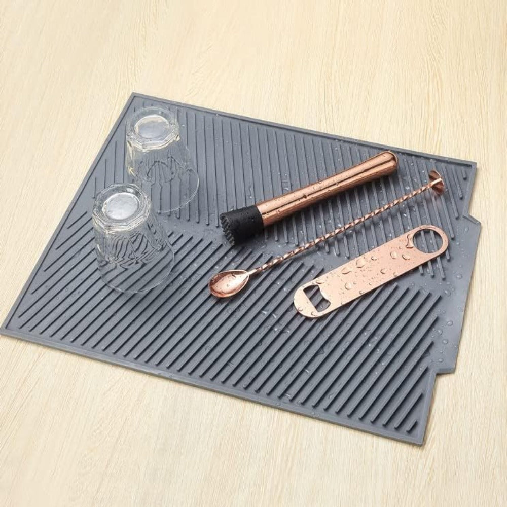 Siliconen Afdruipmat Opvouwbaar met Antislip Ribbelprofiel