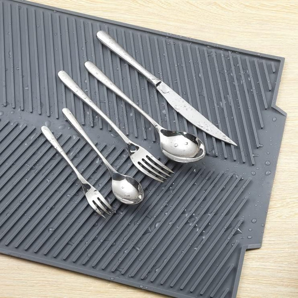 Siliconen Afdruipmat Opvouwbaar met Antislip Ribbelprofiel