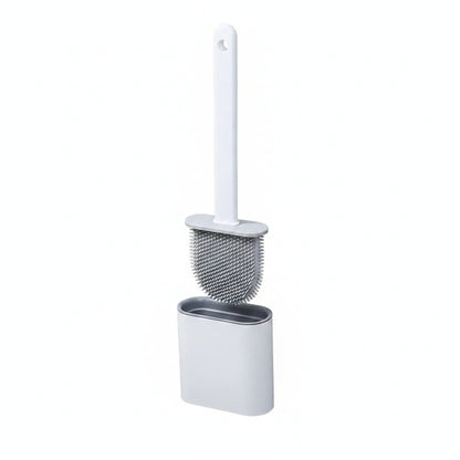 Siliconen Toiletborstel met Flexibele Borstelkop en Houder, Staand en Wandmontage