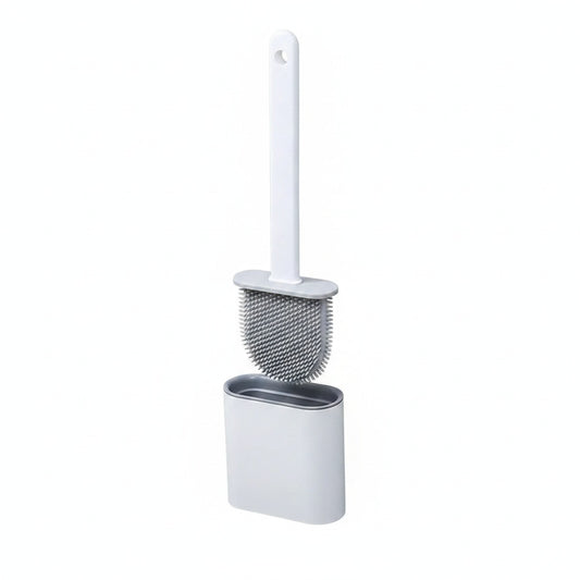 Siliconen Toiletborstel met Flexibele Borstelkop en Houder, Staand en Wandmontage