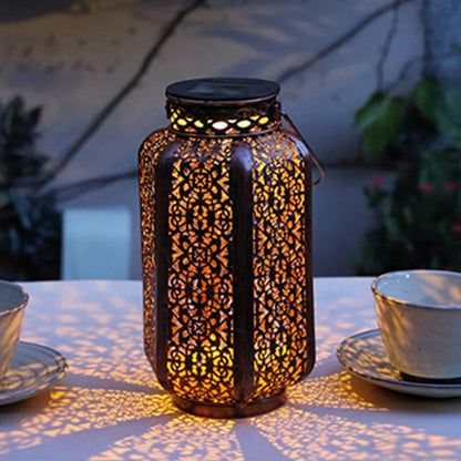 Solar Lantaarn Bohemian met Filigrain Patroon voor Buiten, Hangend en Staand
