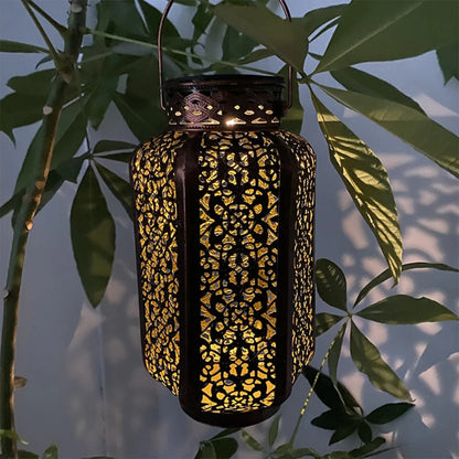 Solar Lantaarn Bohemian met Filigrain Patroon voor Buiten, Hangend en Staand