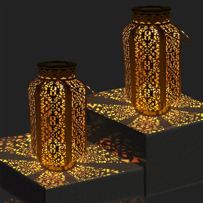 Solar Lantaarn Bohemian met Filigrain Patroon voor Buiten, Hangend en Staand