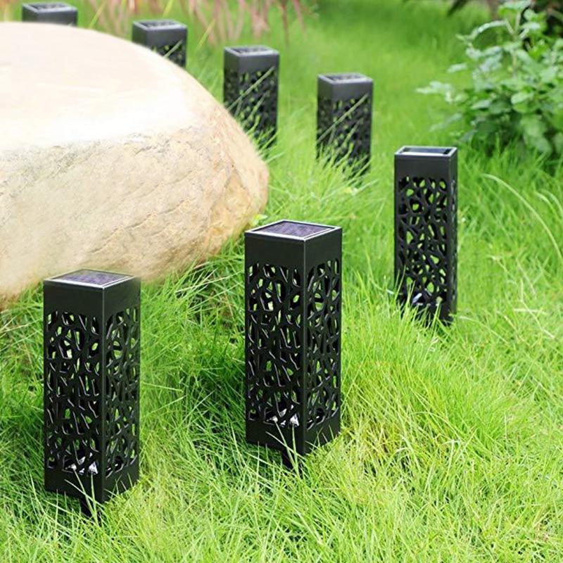 Solar Tuinlamp met Opengewerkt Patroon en Automatische Sensor Set van 2