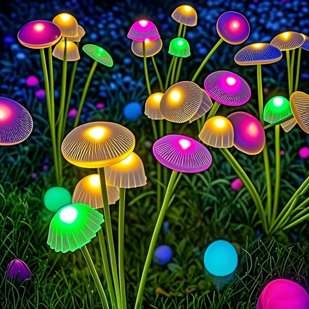 Solar Tuinlamp Paddenstoel met 6 Schommelende LED Koppen en Automatische Schemerschakeling