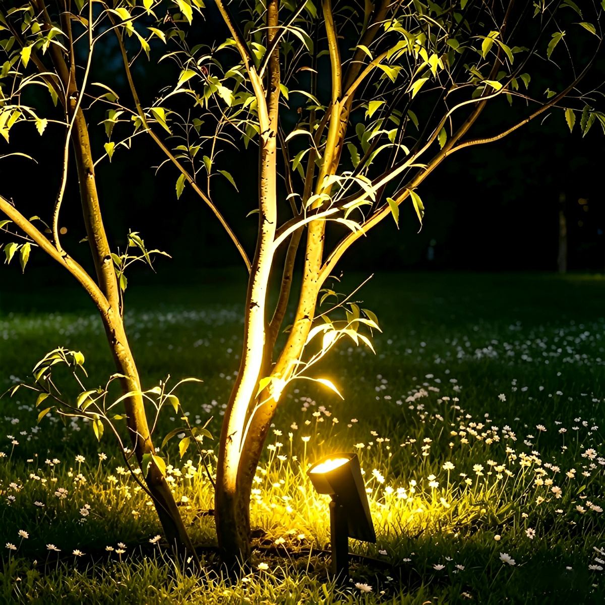Solar Tuinspot Modern met Instelbare Hoek en RGB of Warm Wit Licht